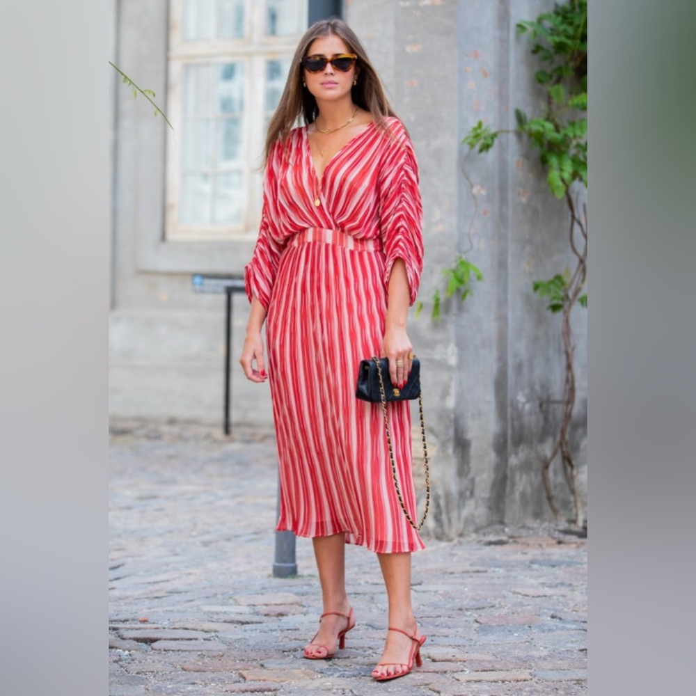 By TiMo Red Striped Midi Dress